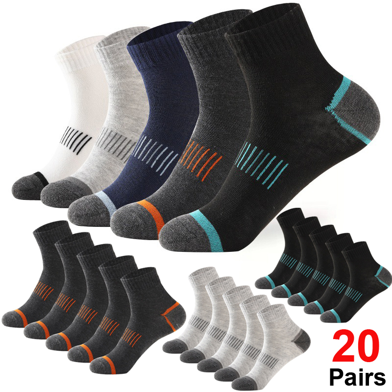 20Pairs Men's Cotton Socks Set - Athletic Sock Cushion 评论和价格