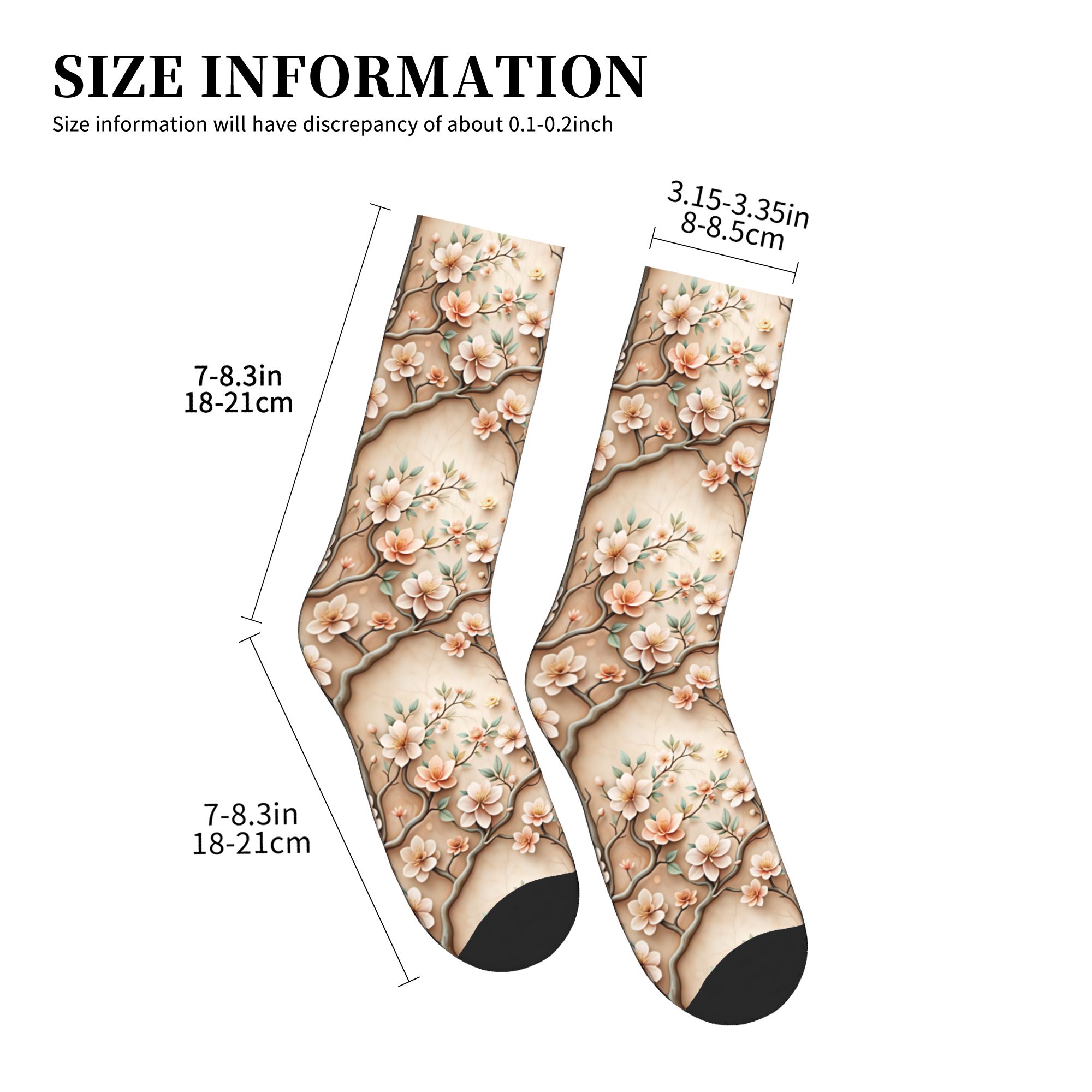 3D Clay Embossed Peach Magnoli - Dress Sock Men 评论和价格