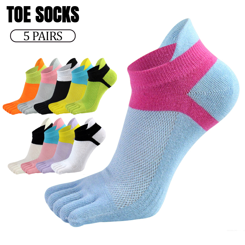 5 Pairs Women Five Toe Socks S - Ankle Sock Low Cut 评论和价格