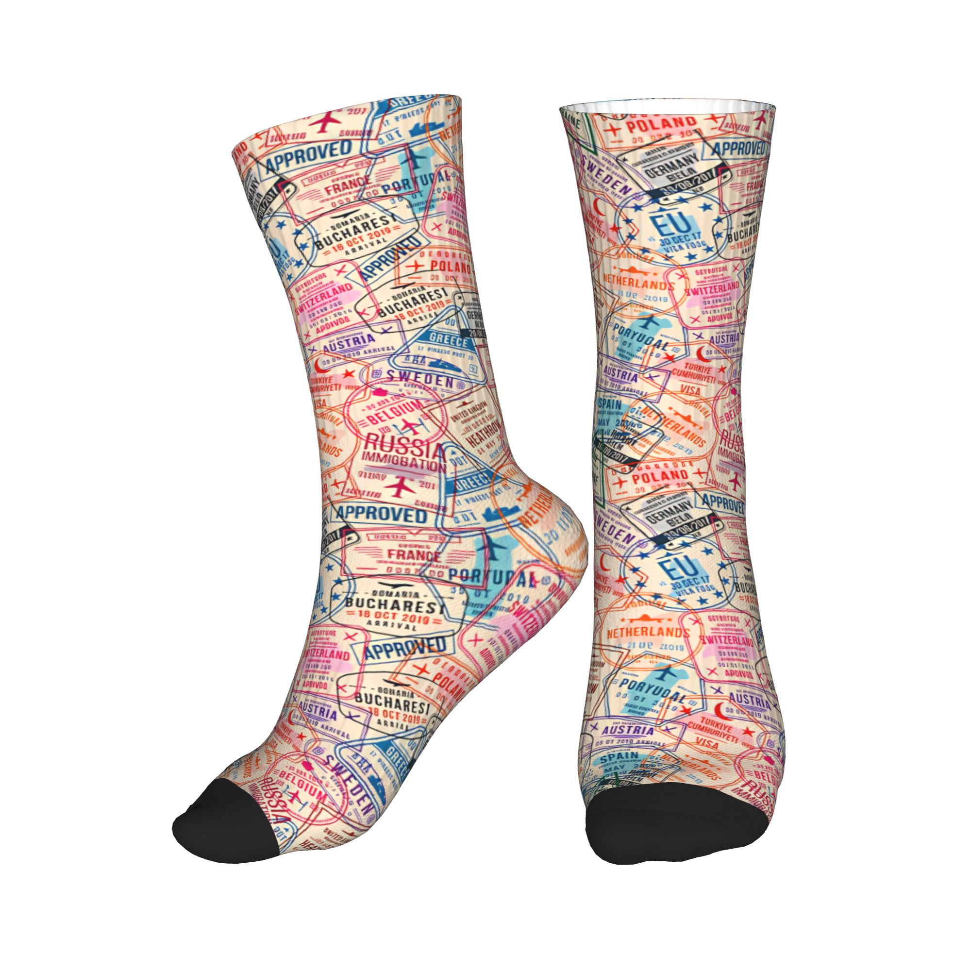 Pastel Europe Travel Collage P - Dress Sock Men 评论和价格