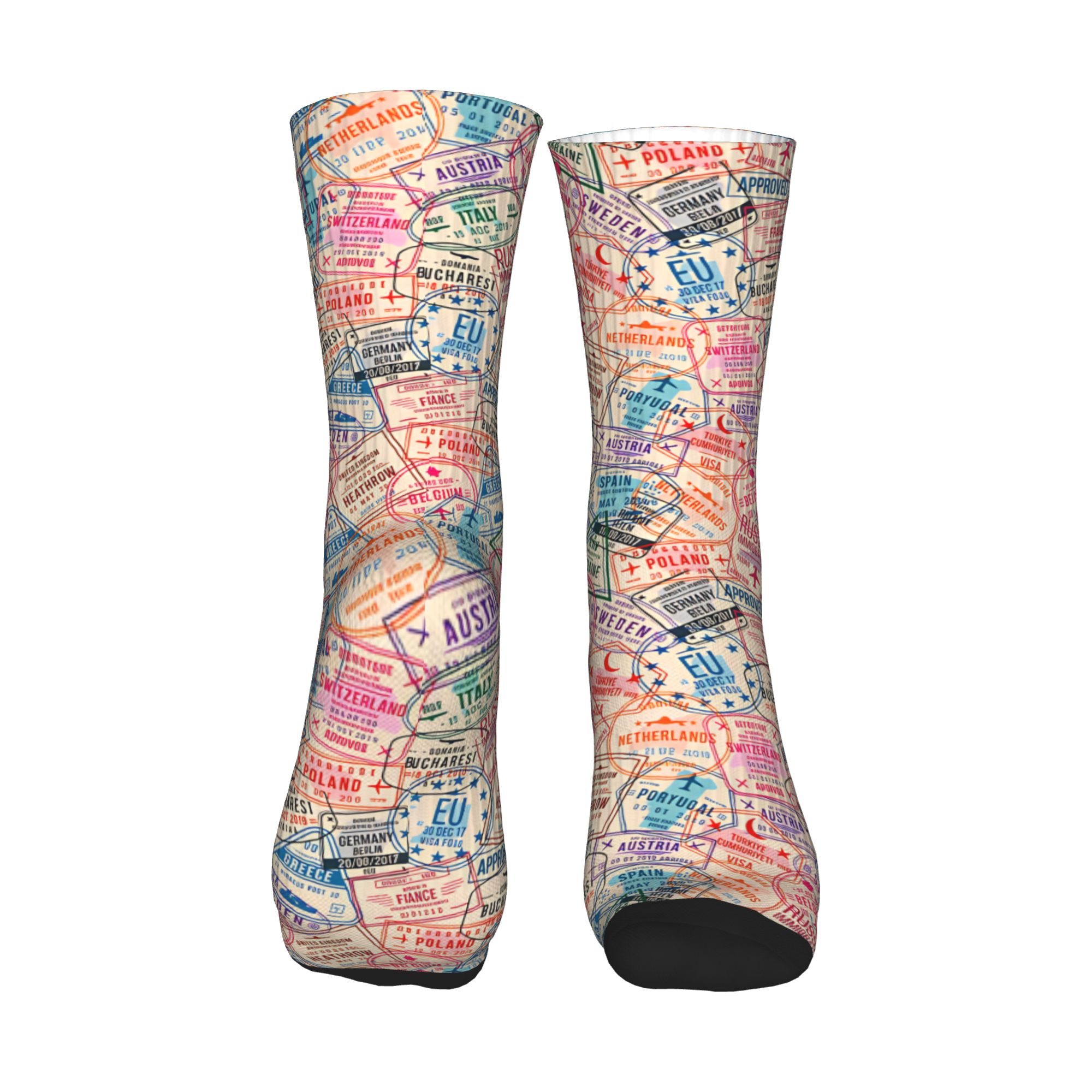 Pastel Europe Travel Collage P - Dress Sock Men 评论和价格