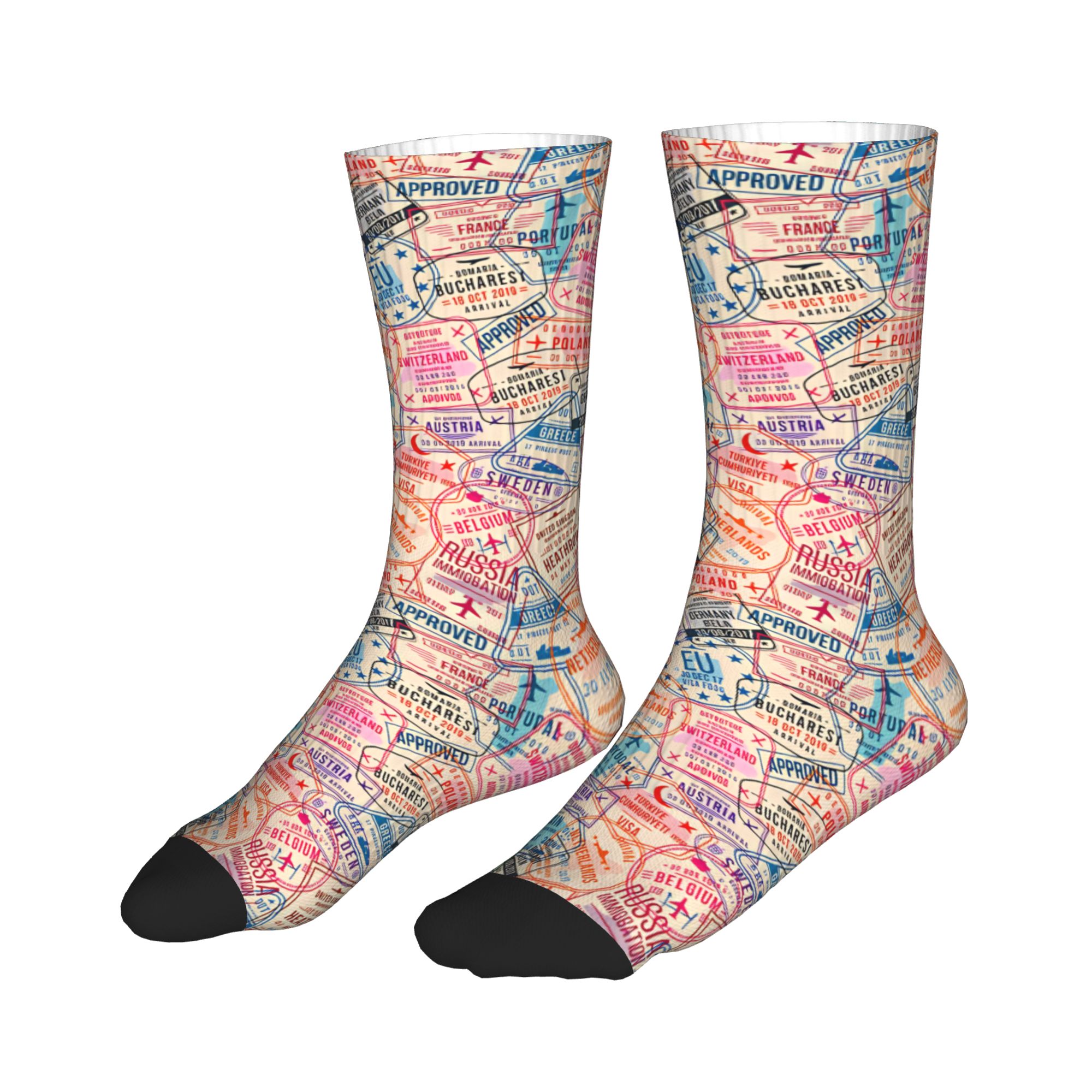 Pastel Europe Travel Collage P - Dress Sock Men 评论和价格